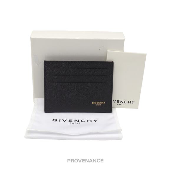 🔴 Givenchy 3CC LogoCard Holder  - Black Leather - Picture 1 of 6